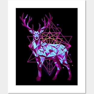 Geometric Deer Posters and Art